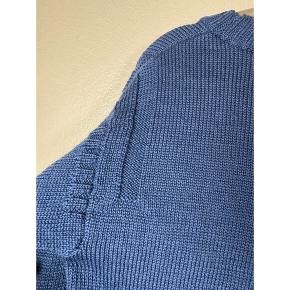 WoolOvers Blue 100% Wool Crewneck Sweater Long Sleeve Knit Womens Size Blue - Picture 9 of 15